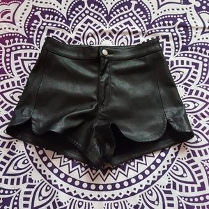 Leather shorts